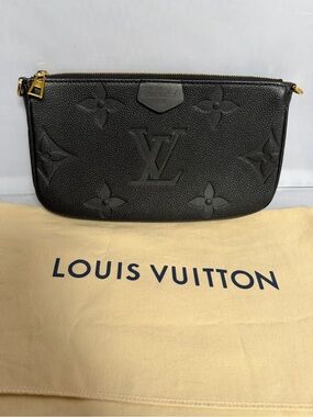 Louis Vuitton Black Embossed Monogram  Pouch